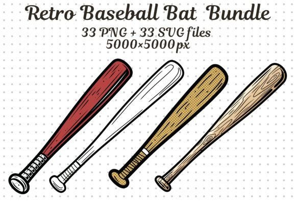 33 Retro Baseball Bat Bundle SVG PNG Review