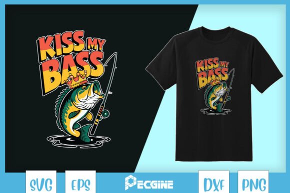 Funny Fishing Retro Kiss My Bass SVG Review