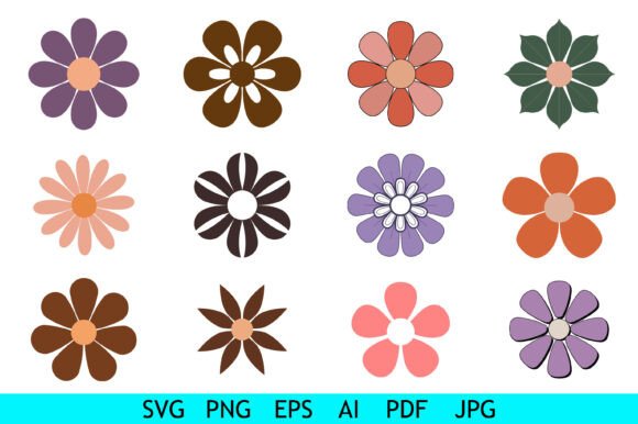 Retro Boho Flower Clipart Set Review