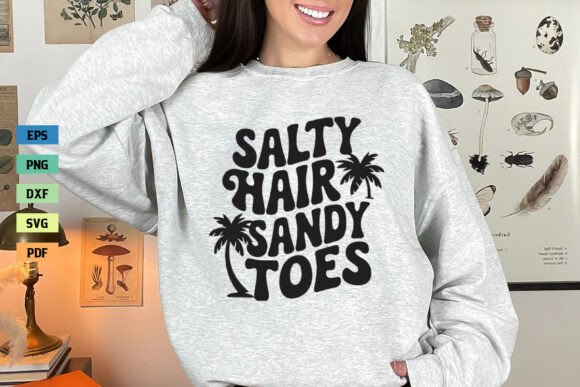 Retro Salty Hair Sandy Toes SVG Summer